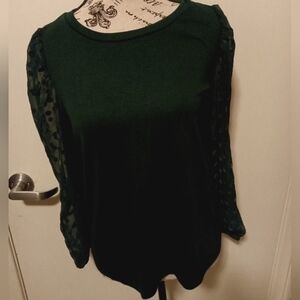 Loft's Dream Knit Polka Dotted Chiffon Long Sleeve Top